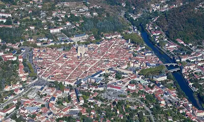 מבט אווירי על Villefranche-de-Rouergue ממערב